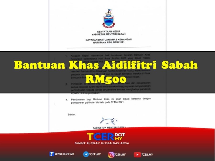 Bantuan Khas Aidilfitri Sabah Rm500 Tcer My