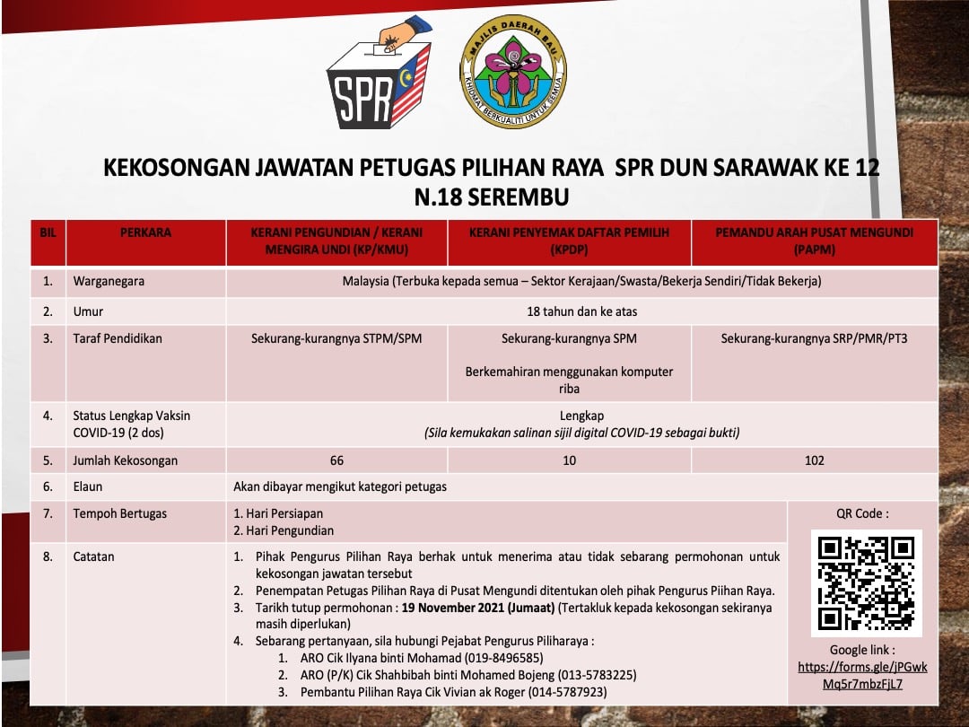 Kerja Kosong Di Suruhanjaya Pilihan Raya (SPR) - TCER.MY