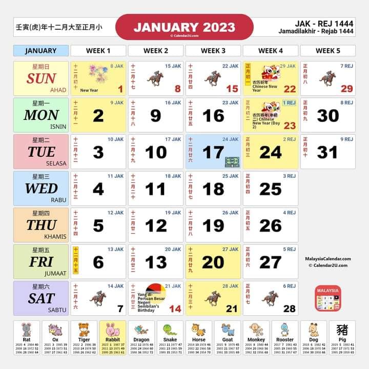 Kalendar Tahun 2023: Senarai Penuh Cuti Umum Dan Cuti Sekolah - TCER.MY