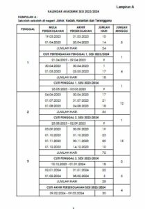 OFFICIAL : KALENDAR PERSEKOLAHAN 2023/2024 - TCER.MY