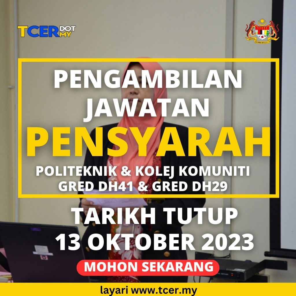 Pengambilan Jawatan Kosong Pensyarah 2023 - TCER.MY