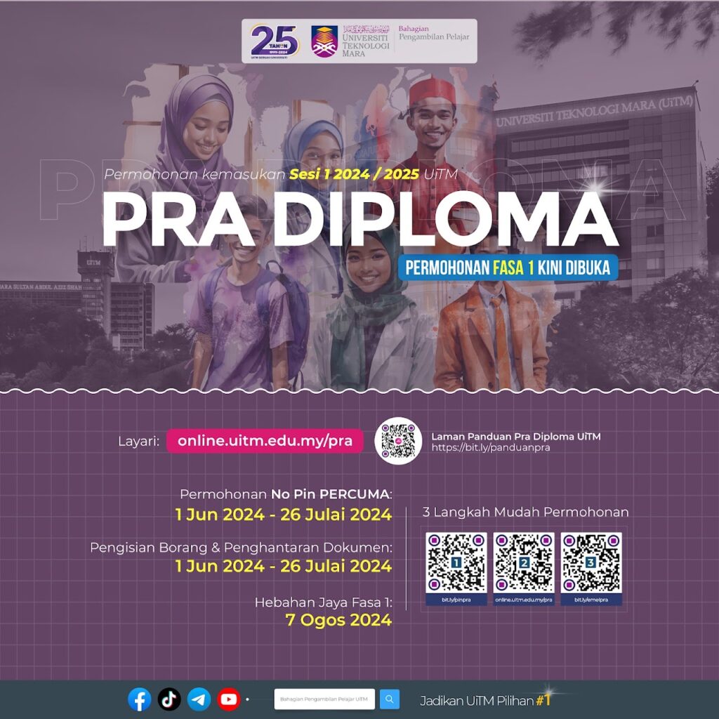 Permohonan Kemasukan Pra Diploma UiTM Bagi Sesi 1 2024/2025 1