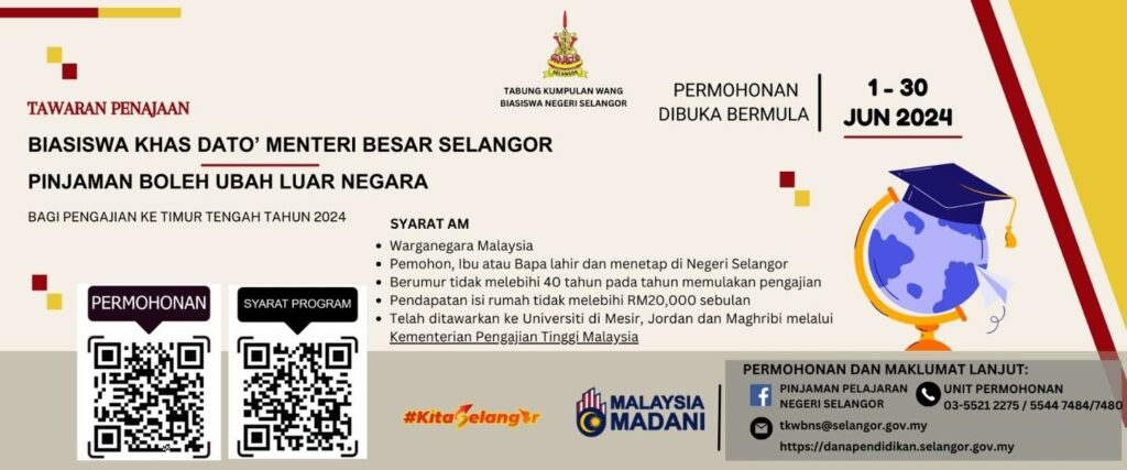 Tawaran Penajaan Biasiswa Khas Menteri Besar Selangor 2024 1