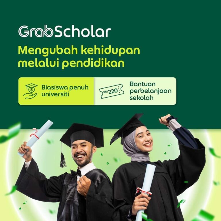 GrabScholar: Biasiswa Penuh Universiti & Bantuan Perbelanjaan Sekolah Tahun 2024 1