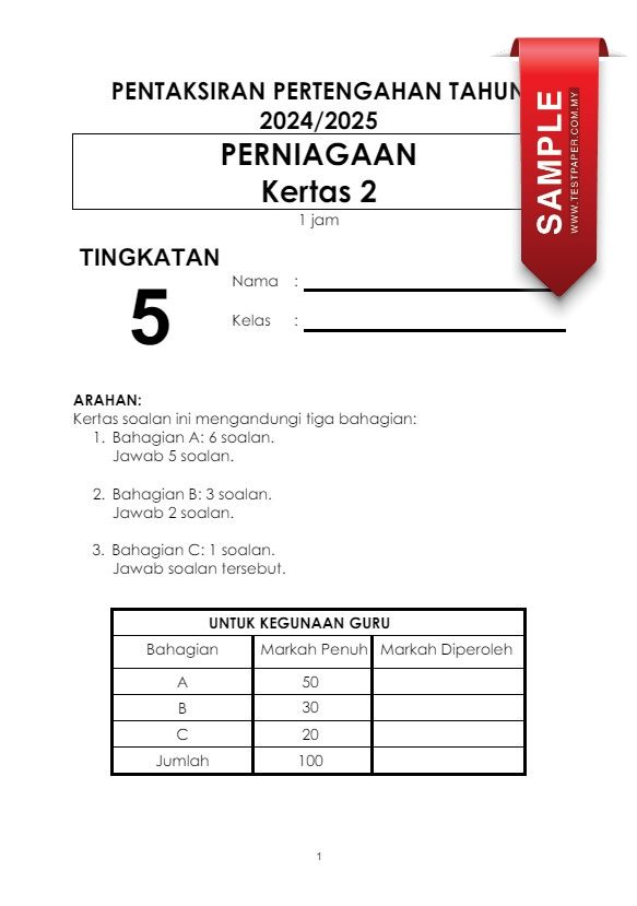 SET PENTAKSIRAN PERTENGAHAN TAHUN PPT KERTAS 1 DAN 2 PERNIAGAAN TINGKATAN 5 (2024-2025) 4