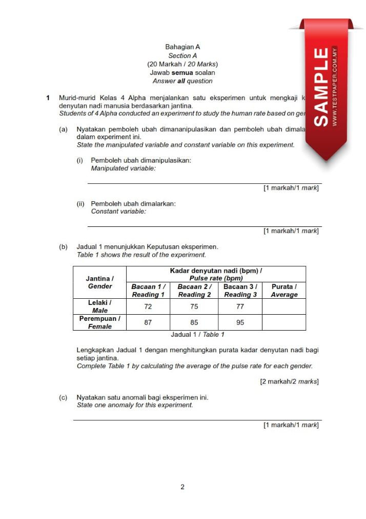 PENTAKSIRAN PERTENGAHAN TAHUN PPT KERTAS 1 DAN 2 SAINS TINGKATAN 4 (2024-2025) 4