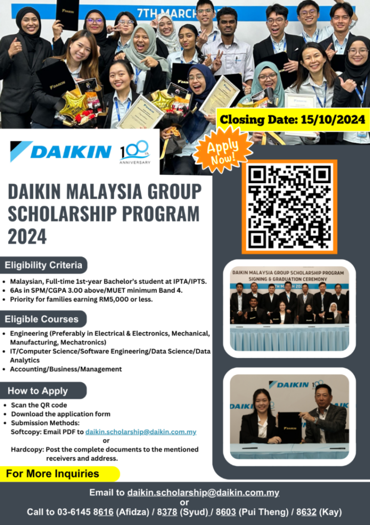 Program Biasiswa Kumpulan Daikin Malaysia Tahun 2024 1