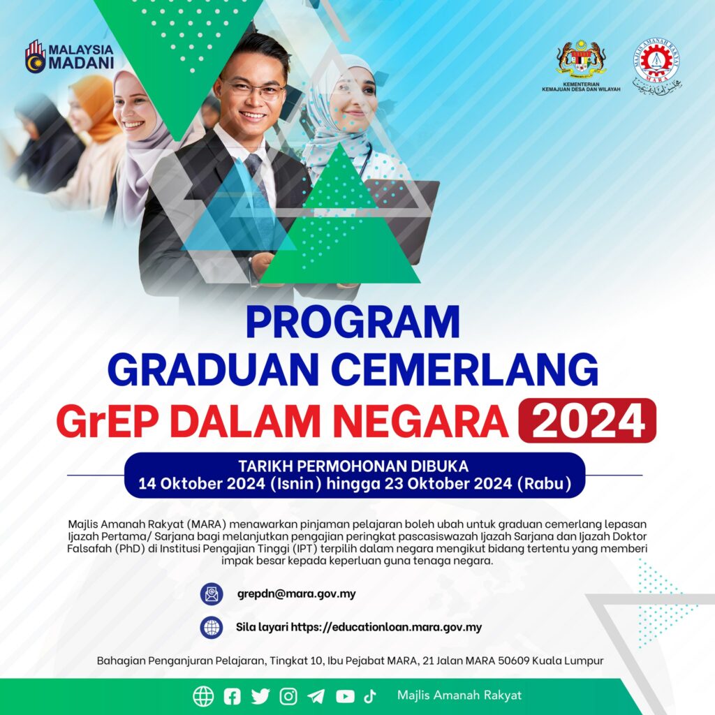 Program Graduan Cemerlang (GrEP) MARA 2024 1