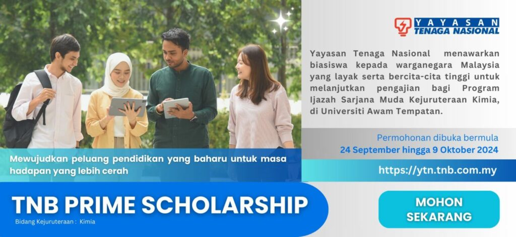 Biasiswa Yayasan Tenaga Nasional Berhad (TNB Prime Scholarship) Tahun 2024 1