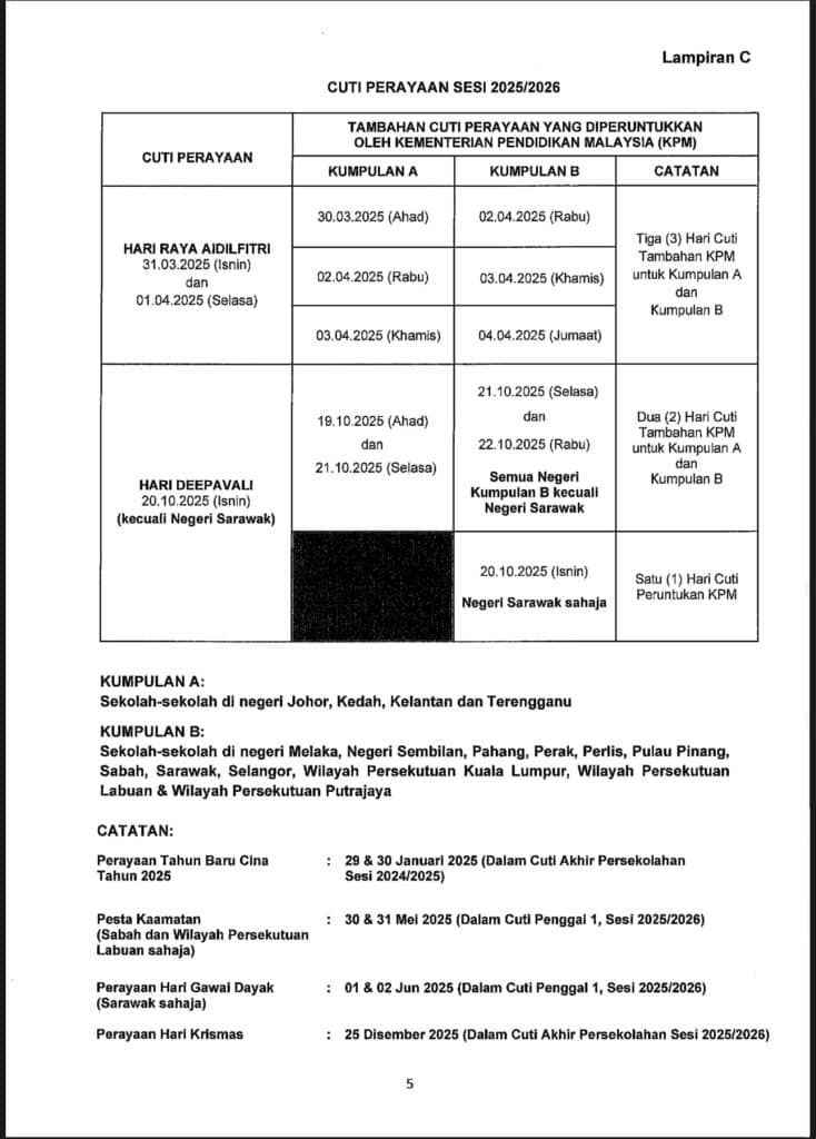 Takwim Sekolah 2025: Kalendar Akademik Sesi 2025/2026 5