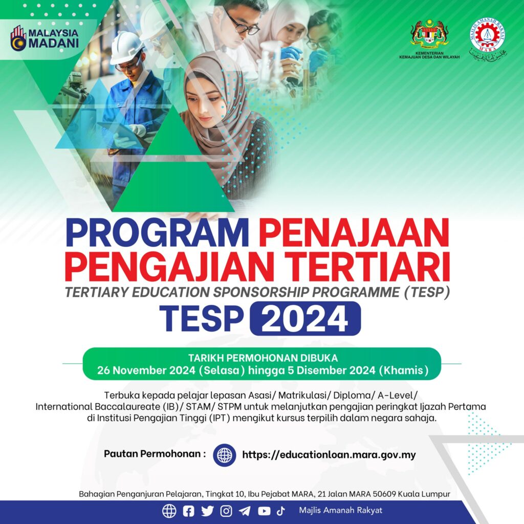 Permohonan TESP MARA 2024 Bagi Peringkat Ijazah Sarjana Muda 1