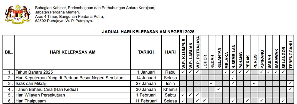 Tarikh & Cuti Umum Sempena Hari Thaipusam 2025 2