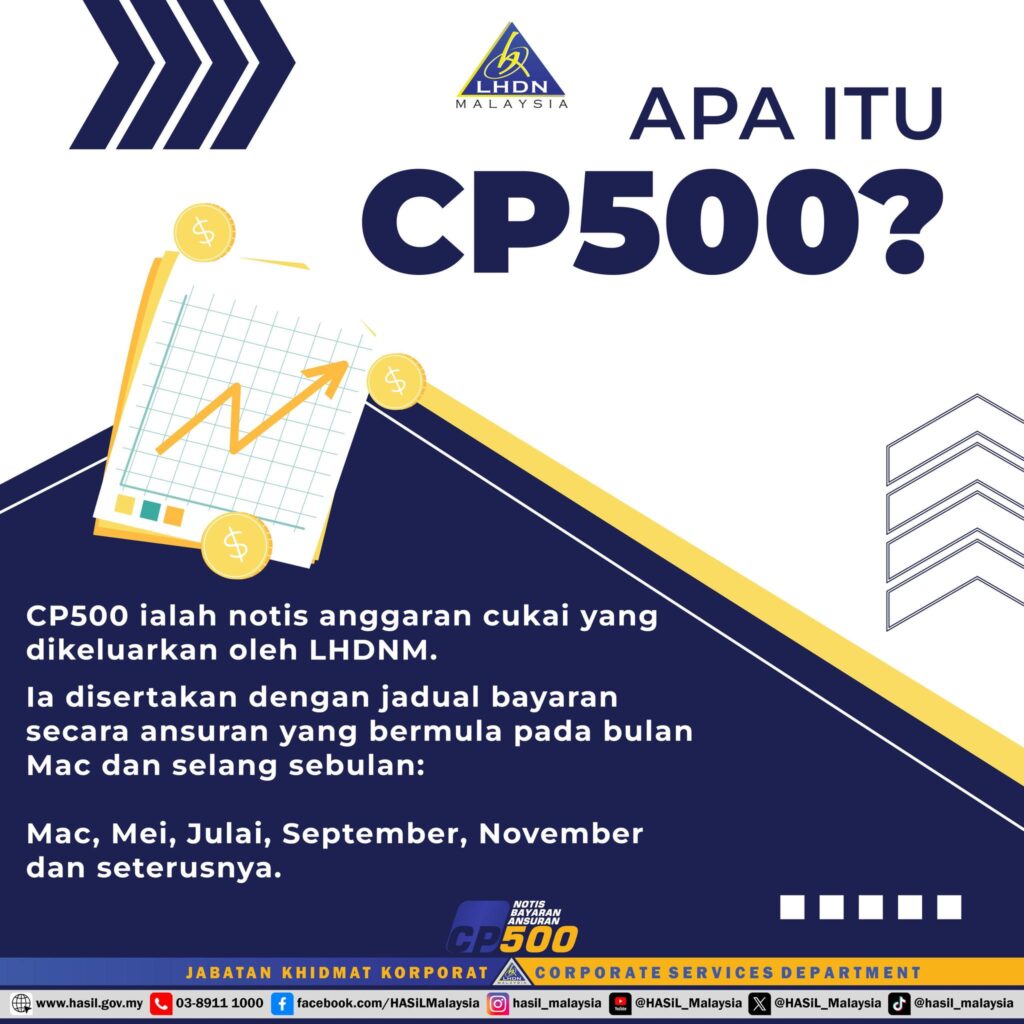 Info Cukai: CP500 (Notis Anggaran Cukai) LHDNM 1