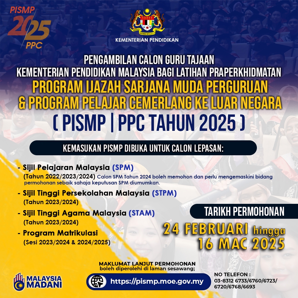 Pengambilan Calon Guru Tajaan KPM 2025 - PISMP | PPC Tahun 2025 1