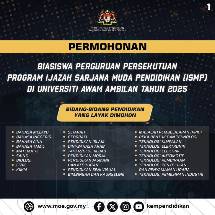 Permohonan Biasiswa Perguruan Persekutuan Program ISMP 2025 1